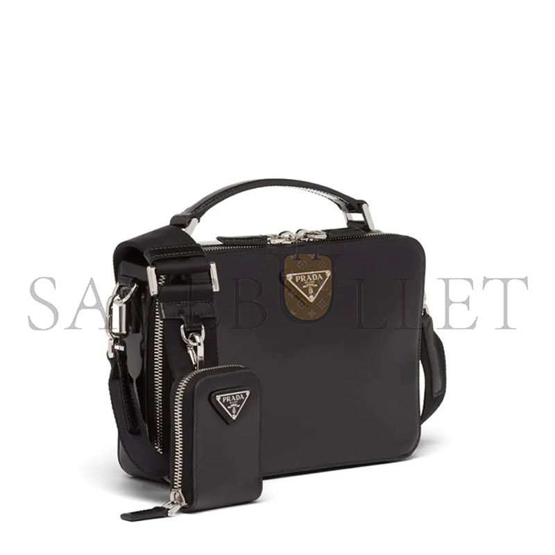 PRADA BRIQUE SAFFIANO LEATHER HANDBAG IN BLACK 2VH069 (22*16*6cm) 